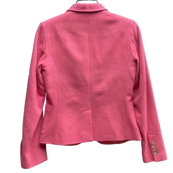 J Crew Pink Wool Blend Three Button Wool/Cashmere Blend Blazer Jacket Sz S - Picture 2 of 7